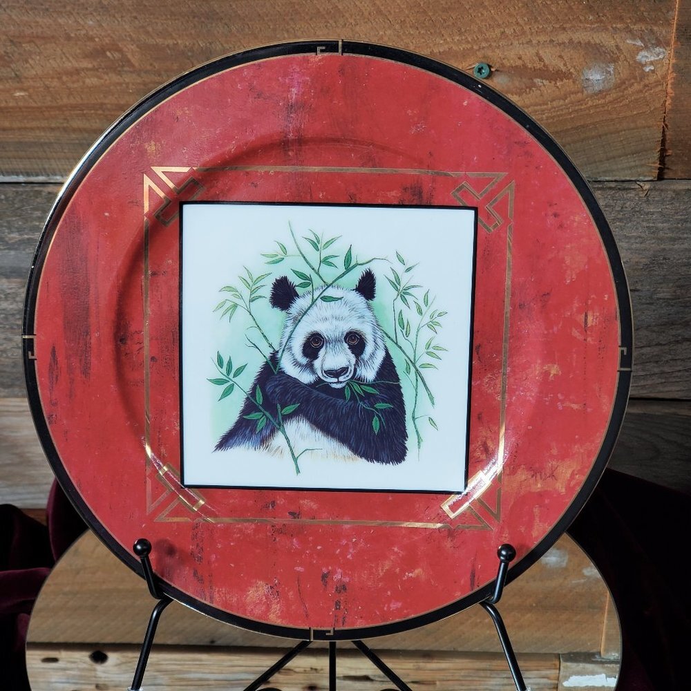 1998 Lynn Chase Designs Plate Asian Views - Giant Panda Salad Plate #1